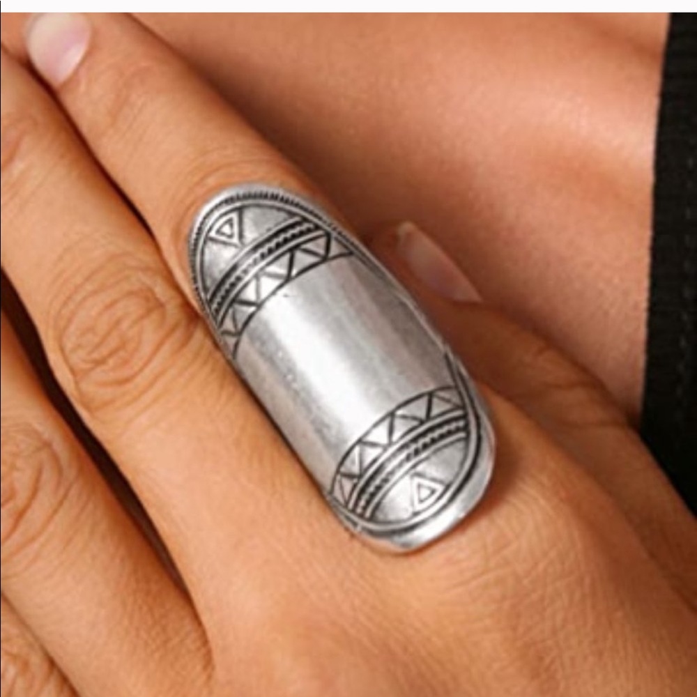 LOW LUV x Erin Wasson silver tribal boho ring 5 6